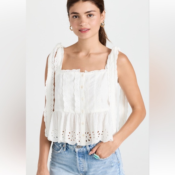 FARM Rio Tops - Farm Rio Eyelet Top, XS